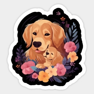 Golden Retriever Mothers Day Sticker